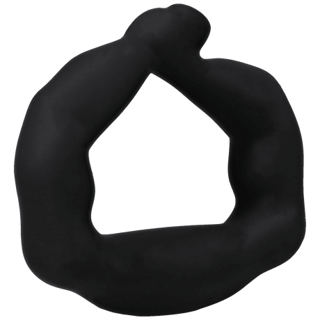 Titanmen Muscle Bound Cock Ring 32mm Black showcasing an extra-thick, sculpted design for enhanced performance.