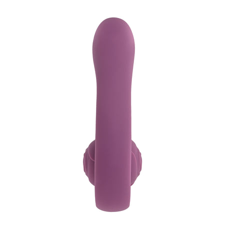 Gender X Poseable You Vibrator Purple with a smooth shaft and textured ball design.