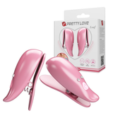 Pretty Love Leaf Wireless Vibrating Nipple Clamps Pink
