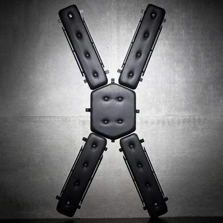 Master Series Masters St Andrew's Cross wall-mounted design for discreet play space enhancement.