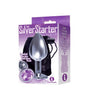 9's Silver Starter Bejeweled Steel Plug Violet with sleek chrome body and jewel-encrusted base, perfect for beginners.