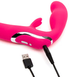 Happy Rabbit Vibrating Strapless Strap-On Pink