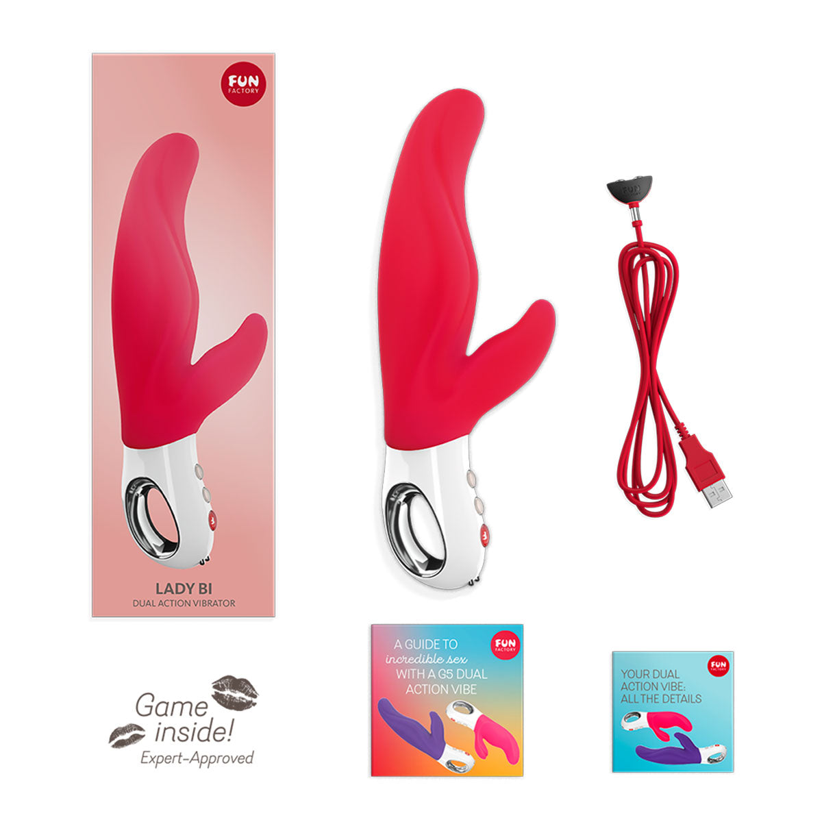 Fun Factory Lady Bi Dual Action Vibrator India Red