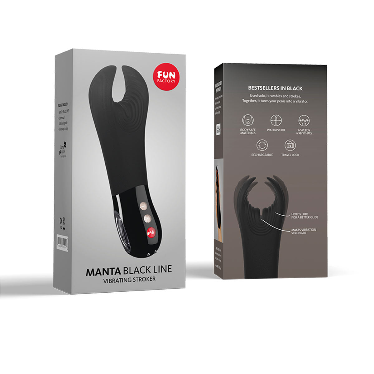 Fun Factory Manta Black Line Vibrating Stroker