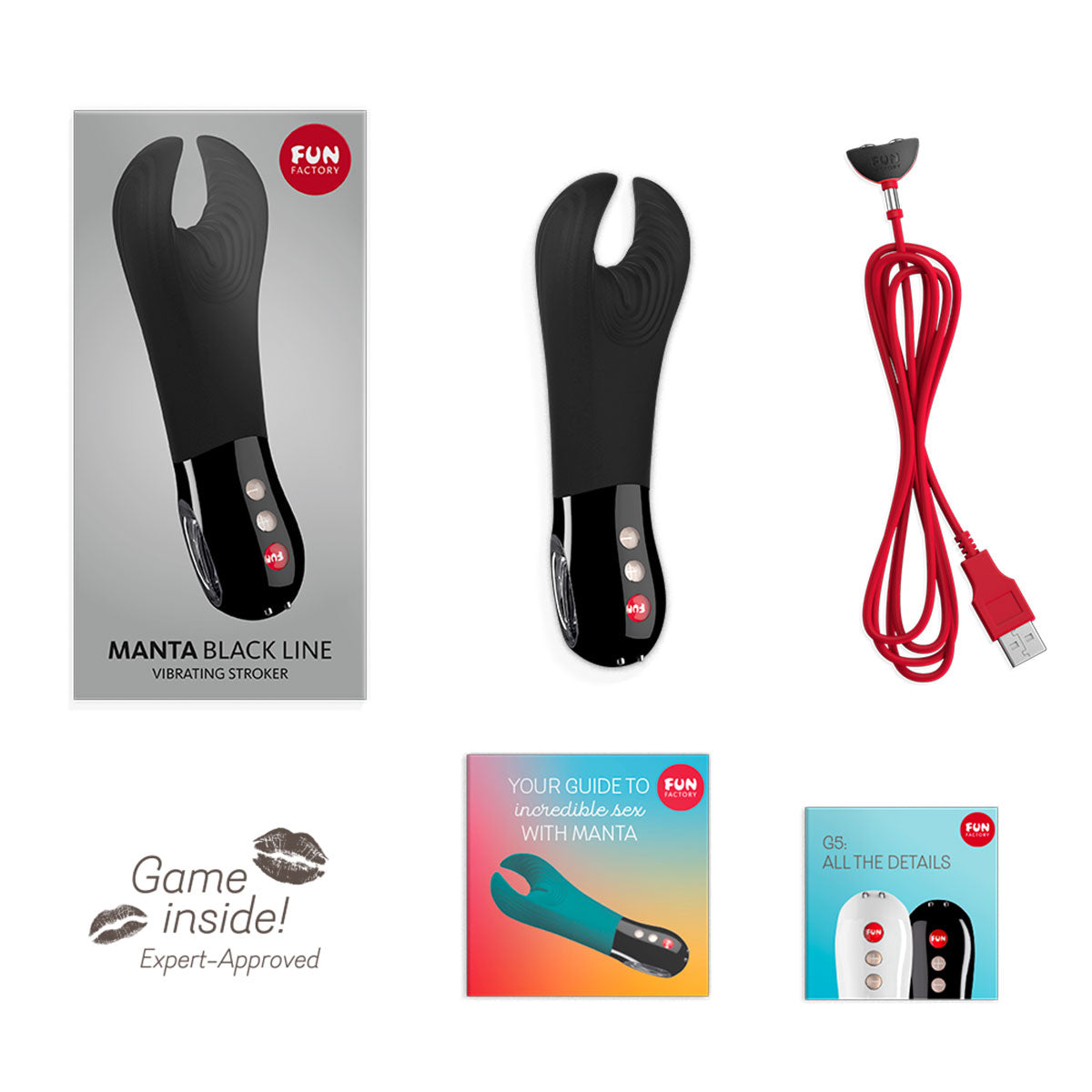 Fun Factory Manta Black Line Vibrating Stroker