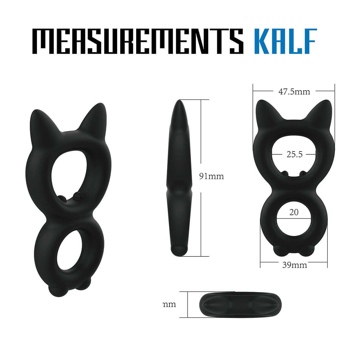 Velv'Or Rooster Kalf Cat Ears Double Cock Ring