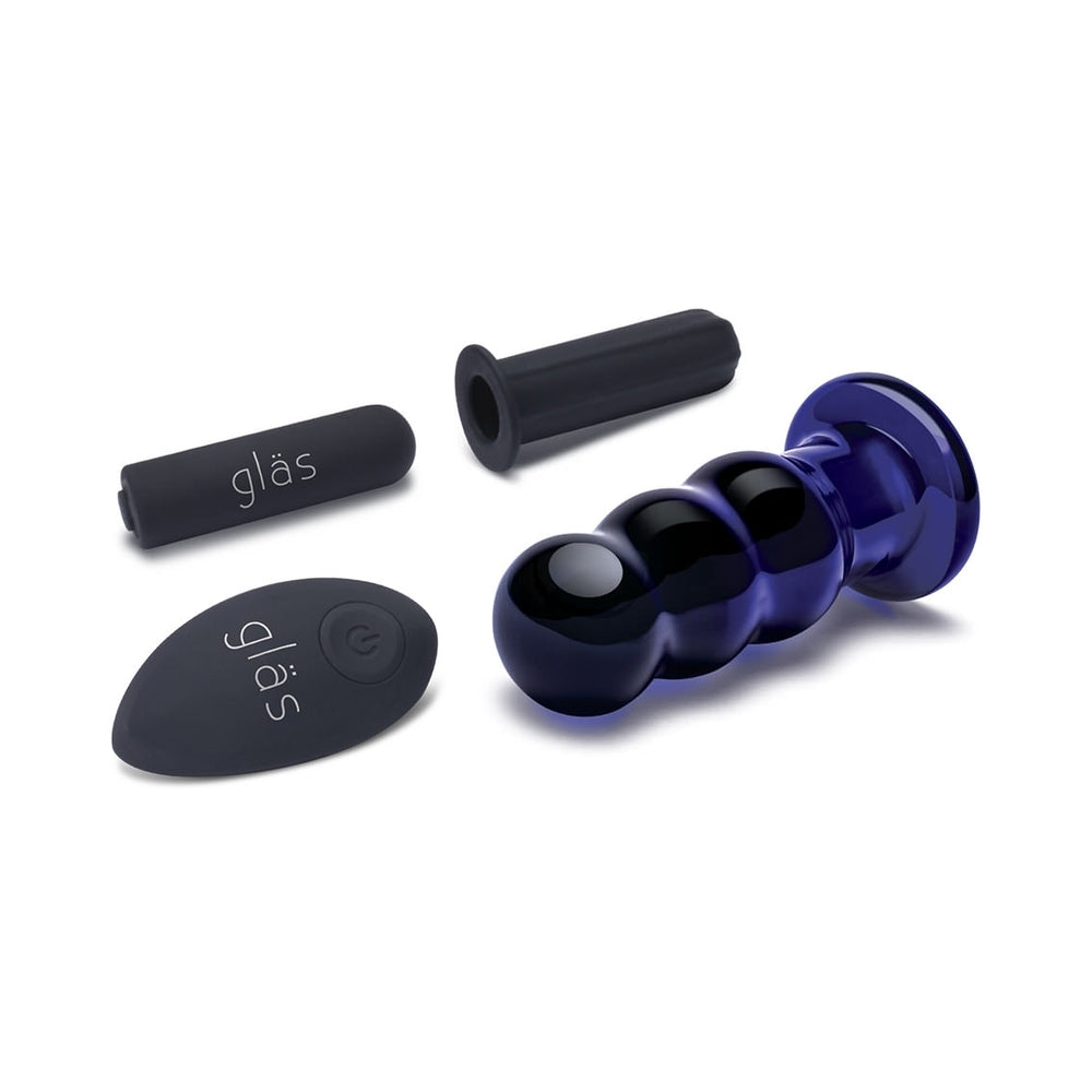 Glas 3.5 inches Rechargeable Remote-Controlled Vibrating Beaded Butt Plug