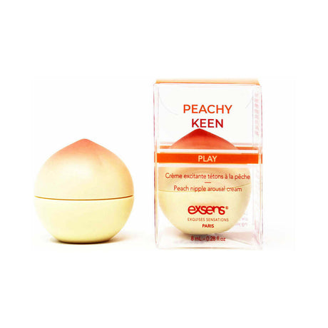 Exsens Nipple Arousal Cream Peachy Keen 0.3 Oz packaging and product display
