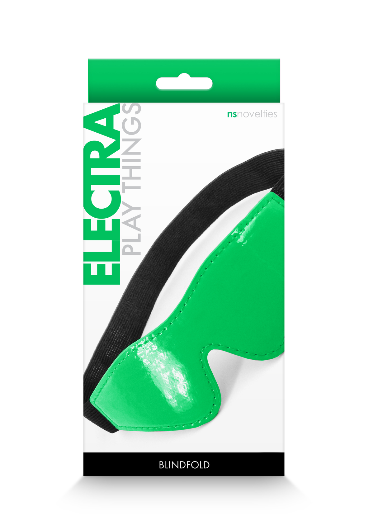 Electra Play Things Blindfold Green packaged for sensory play, enhancing anticipation and excitement.