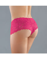 Adore Candy Apple Panty Hot Pink One Size showcasing a sultry lace design in vivid hot pink.