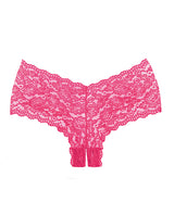 Adore Candy Apple Panty Hot Pink One Size lace panty with floral design, perfect for everyday or evening wear.