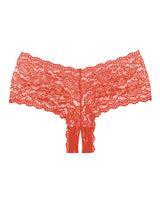 Adore Candy Apple Panty Red One Size showcasing a sultry lace design in candy apple red for confident lingerie styling.