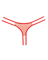 Adore Sweet Honey Lace Panty Red One Size featuring scalloped lace and sheer mesh for a cheeky look.