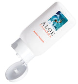 Aloe Cadabra Organic Lubricant Mango Passion 2.5 Oz bottle with flip cap open, showcasing tropical design.