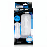 Palm-Tec DX Vol 17 Clear TPR Stroker packaging featuring a see-through design and ergonomic grip.
