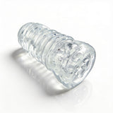 Sexflesh Palm-Tec LX Vol 20 Stroker Clear with ribbed design for intense sensations.