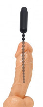 Master Series Dark Rod Vibrating Beaded Silicone Sound showcasing its beaded design with flexible tail for urethral pleasure.