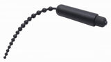 Master Series Dark Rod Vibrating Beaded Silicone Sound for intense urethral pleasure and precise stimulation.