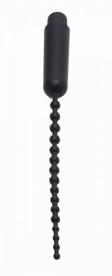 Master Series Dark Rod Vibrating Beaded Silicone Sound for intense urethral pleasure and stimulation.