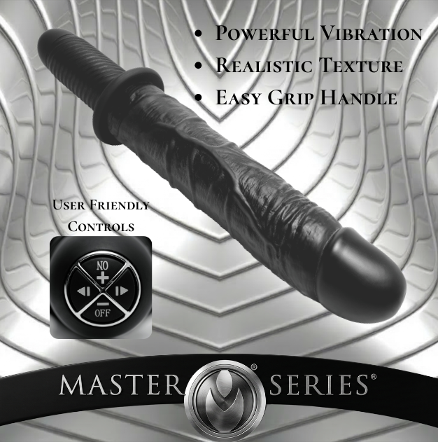 The Violator 13 Mode XL Dildo Thruster features powerful vibration, realistic texture, and an easy grip handle.
