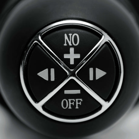 Control panel for The Violator 13 Mode XL Dildo Thruster with buttons for vibration settings.