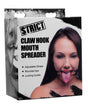 Strict Claw Hook Mouth Spreader Black packaging featuring adjustable straps and rounded tips.