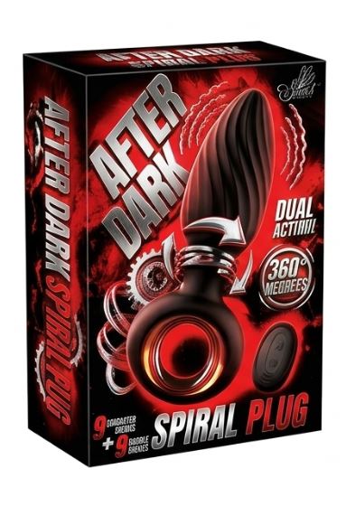 After Dark Spiral Anal Plug Vibrator packaging showcasing its features and design for enhanced pleasure.