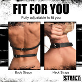 Strict Female Chest Harness 2XL 3XL with adjustable body and neck straps for a custom fit.