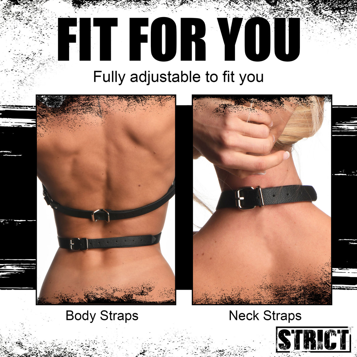 Strict Female Chest Harness L XL adjustable straps for optimal fit on body and neck.