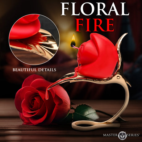Burning Passion Rose Candle with Holder - Image 5