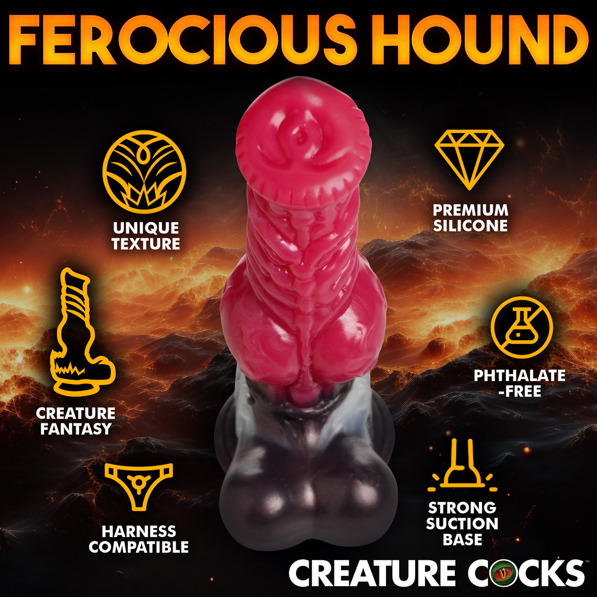 Cujo Canine Silicone Dildo Extra Large featuring unique texture and premium silicone design.