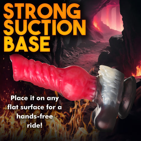 Cujo Canine Silicone Dildo Extra Large with strong suction base for hands-free pleasure on any flat surface.