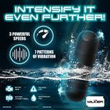 The Milker Stamina with Automatic Stroking Suction & Vibration showcasing 3 speeds and 7 vibration patterns.