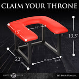 Master Series Face Rider Queening Chair dimensions and features with a focus on comfort and stability.