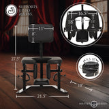 Pleasure Throne Oral Sex Chair dimensions and features, supports up to 265 lbs for comfortable and ergonomic play.