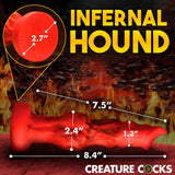 Fire Hound Silicone Dildo Medium with measurements, ideal for fantasy and roleplay scenarios.