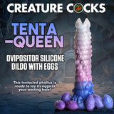 Tenta-Queen Ovipositor Silicone Dildo with Eggs showcasing a tentacled design and soft silicone eggs.