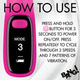 How to use the Silicone Rabbit Vibrator with Digital Display, showing power button and mode settings.