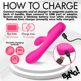 How to charge the Silicone Rabbit Vibrator with Digital Display, showcasing charging methods and LED screen.