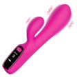 Silicone Rabbit Vibrator with Digital Display showcasing its sleek design and LED screen for dual stimulation.