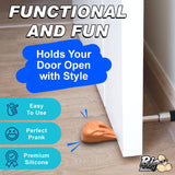 Big Balls Door Stop holding a door open with a humorous design, made from premium silicone.