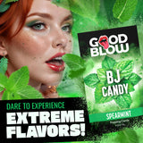 Good Blow BJ Candy 4 Count Sampler Pack featuring Spearmint popping candy and extreme flavors for oral play.