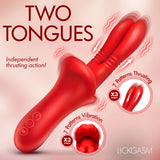 Lickgasm Double Licker Thrusting Silicone Vibrator with two tongues and independent thrusting action.
