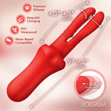 Lickgasm Double Licker Thrusting Silicone Vibrator with dual heads and waterproof design.