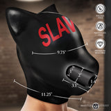 Master Series Slave Silicone Sensory Hood Black showcasing its design and features with dimensions.