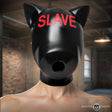 Master Series Slave Silicone Sensory Hood Black with SLAVE printed in red for sensory play.