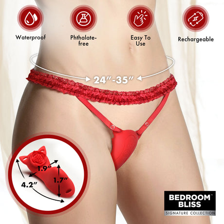 Textured Silicone Panty Vibe with Remote features waterproof design, phthalate-free material, and adjustable size for comfort.
