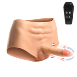 Power Briefs Thrusting & Vibrating Silicone Penis Panties showcasing thrusting action and remote control.
