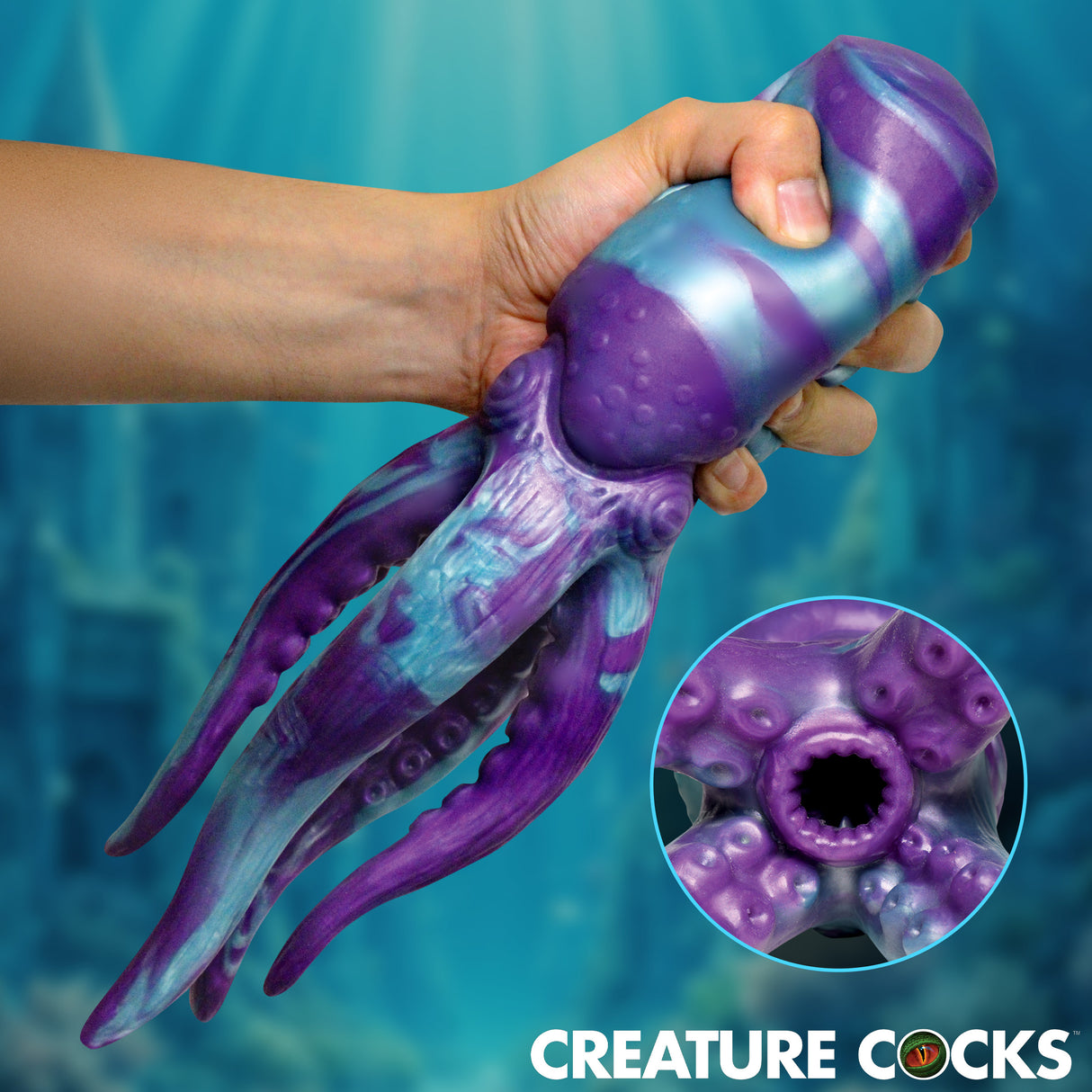 Creature Cocks Tenta Stroke Silicone Masturbator featuring tentacle design and textured opening for enhanced pleasure.