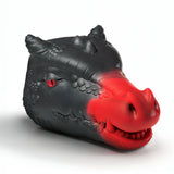 Creature Cocks Drago Fantasy Silicone Masturbator in black and red, shaped like a dragon's head.